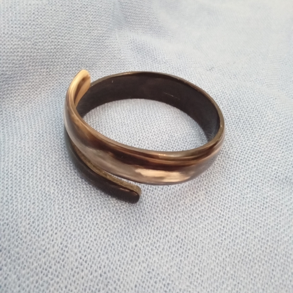 Women's Brown & Caramel Acrylic Crossover Wrap Bangle Cuff